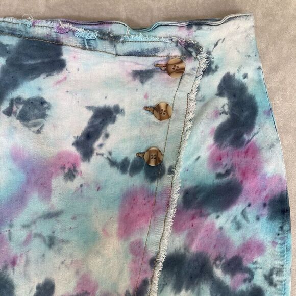Sincerly Jules Skirt Size 3/26 TieDye Fringe Hippie Boho Western Coastal Cowgirl - Picture 2 of 7